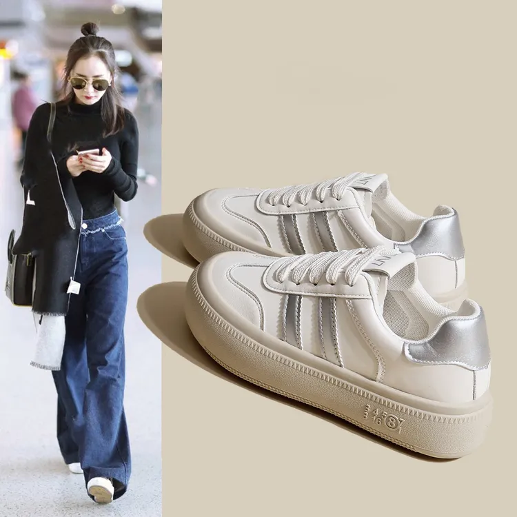 三福爆款超火小白女鞋女款秋季防滑学生百搭休闲运动板鞋透气女鞋