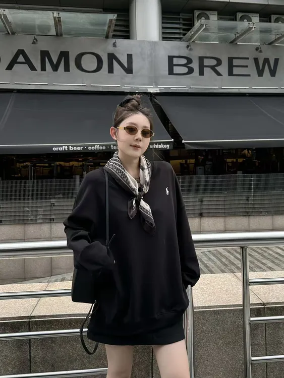 琪琪怪怪大码女装【放松时刻】慵懒松弛感宽松随性卫衣T17933QTQ
