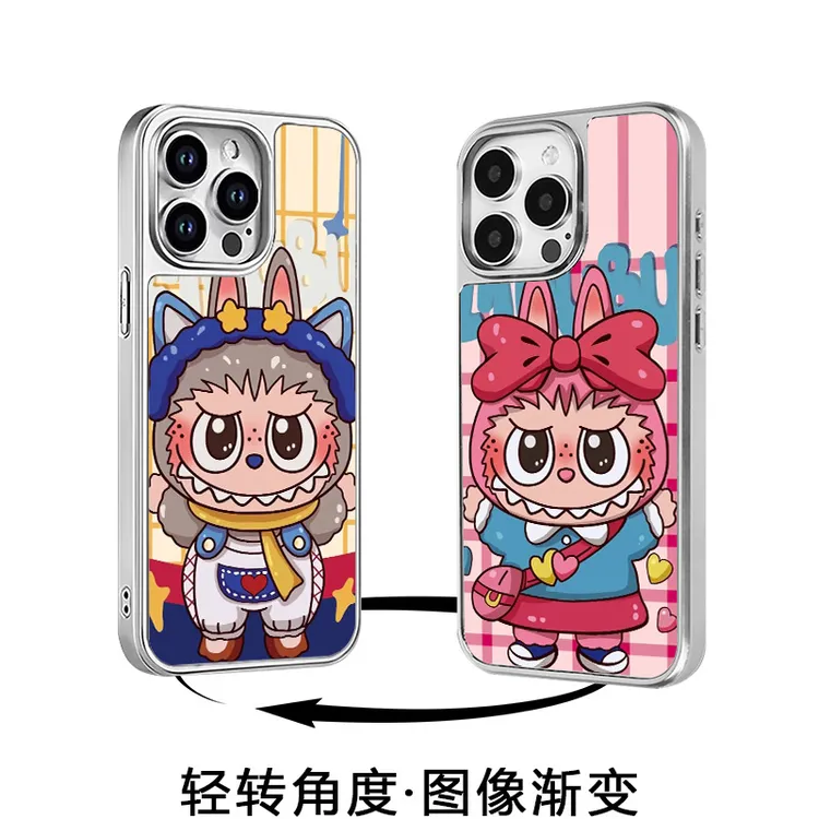 壹网红同款卡通可爱情侣女生变幻图案3D手机壳适用苹果华为小米机