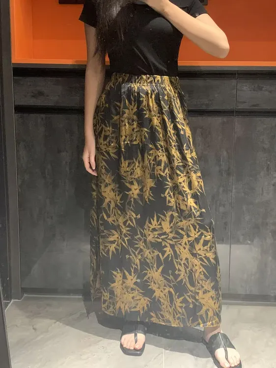 （黑金半裙）小众夏季气质减龄高级感中长款A子版型半身裙8311#