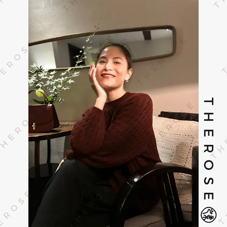 之柔【巴黎旧梦】立体纵向绞花组织肌理女士羊绒针织上衣保暖长袖