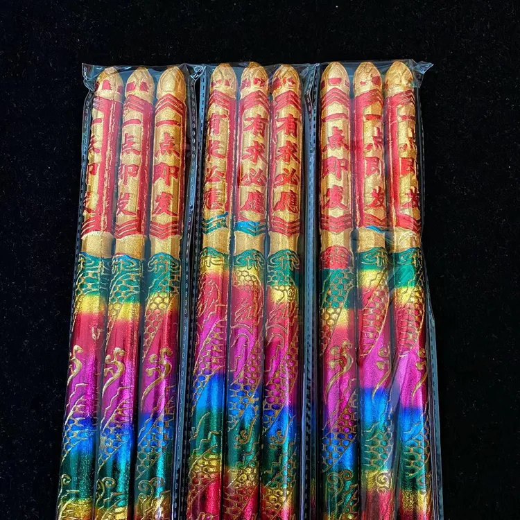 60长龙纹凸字五彩烫金香家用寺庙3支大香线香高香粗香大号香春节