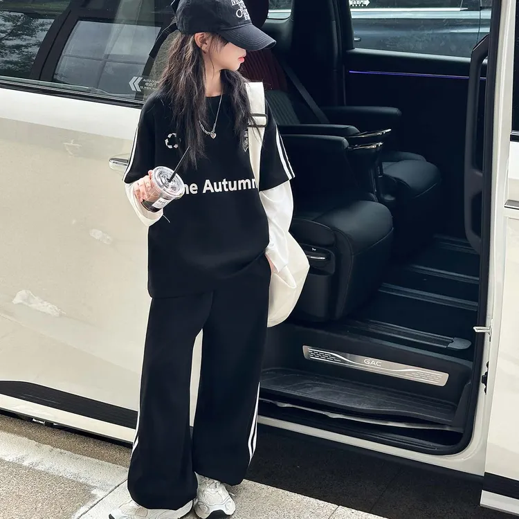 6-12岁女童潮款卫衣套装2025夏款儿童运动时尚休闲两件套宽松韩版