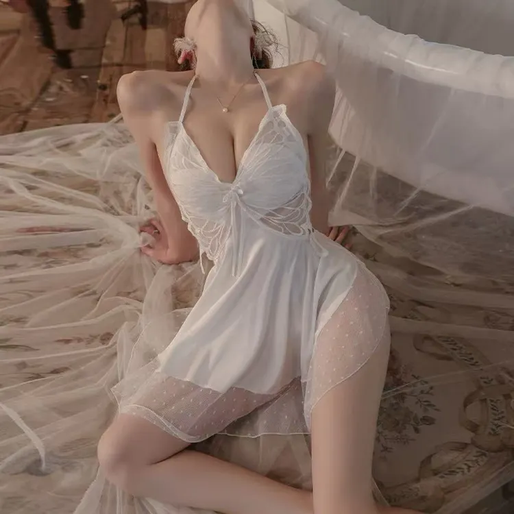 常规款女纯色无袖睡裙防下垂睡衣家居服吊带裙性感