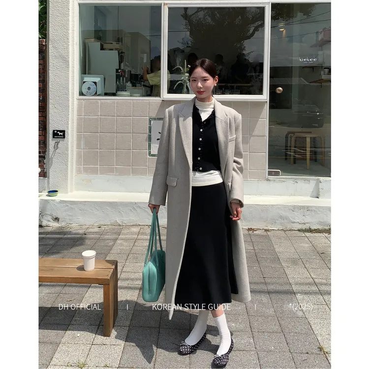 DH OFFICIAL 大花【汉拿山大衣 coat】高质感绵羊毛人字纹呢料大衣