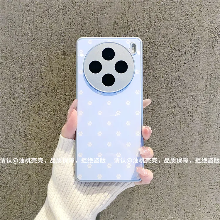 （vivoX100系列）金属漆玻璃壳适用vivoX100/vivoX100Pro手机壳防摔