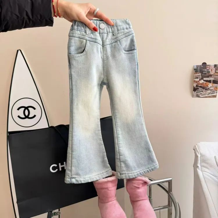 X.M温柔“韩剧女主”喇叭裤！女童加绒高弹力