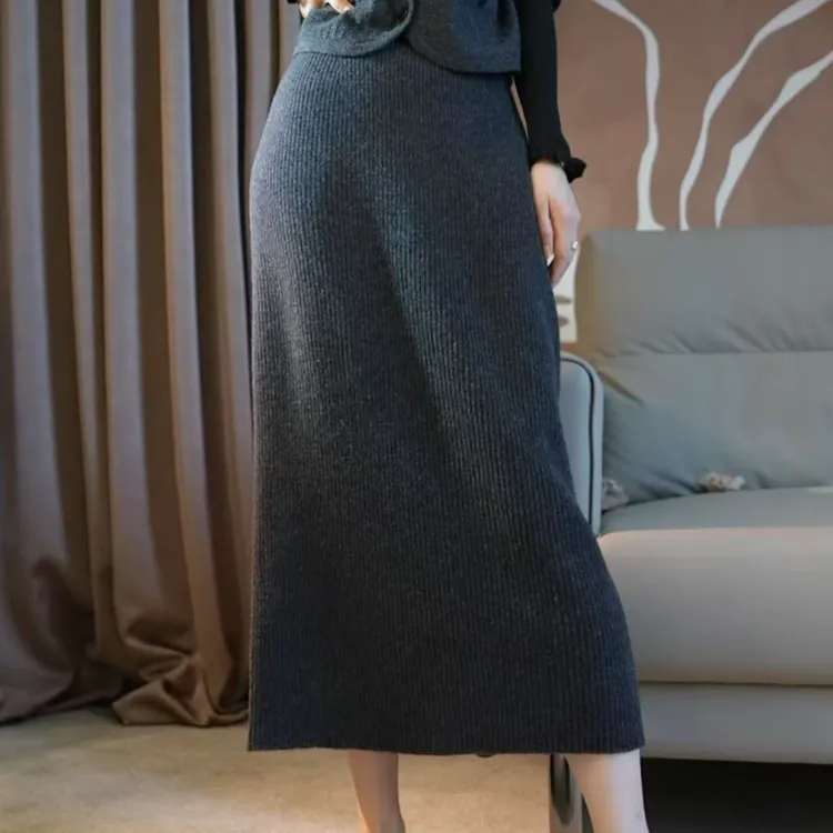 名港-【100纯绵羊毛】高密度百搭半身裙 MG8283