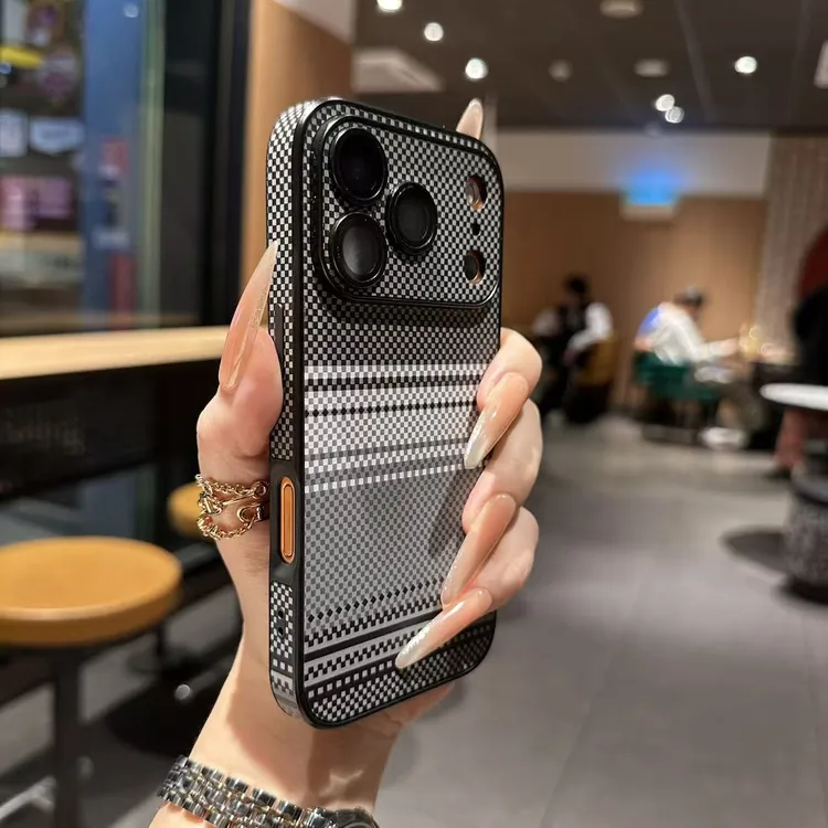 高品质凯夫拉纹全包适用苹果17proMax手机壳iPhone16时尚15简约13