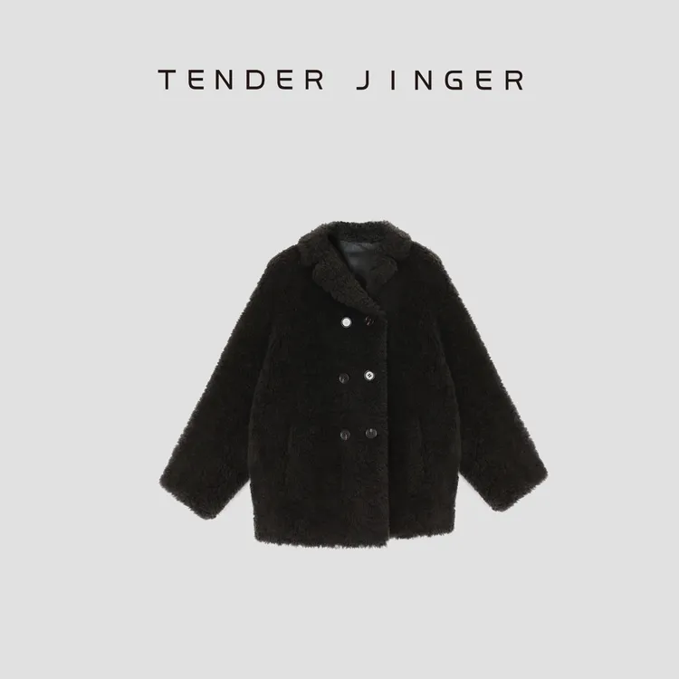 Tender Jinger【黑标】澳洲芭莎双排扣羊毛外套T54MYY41374