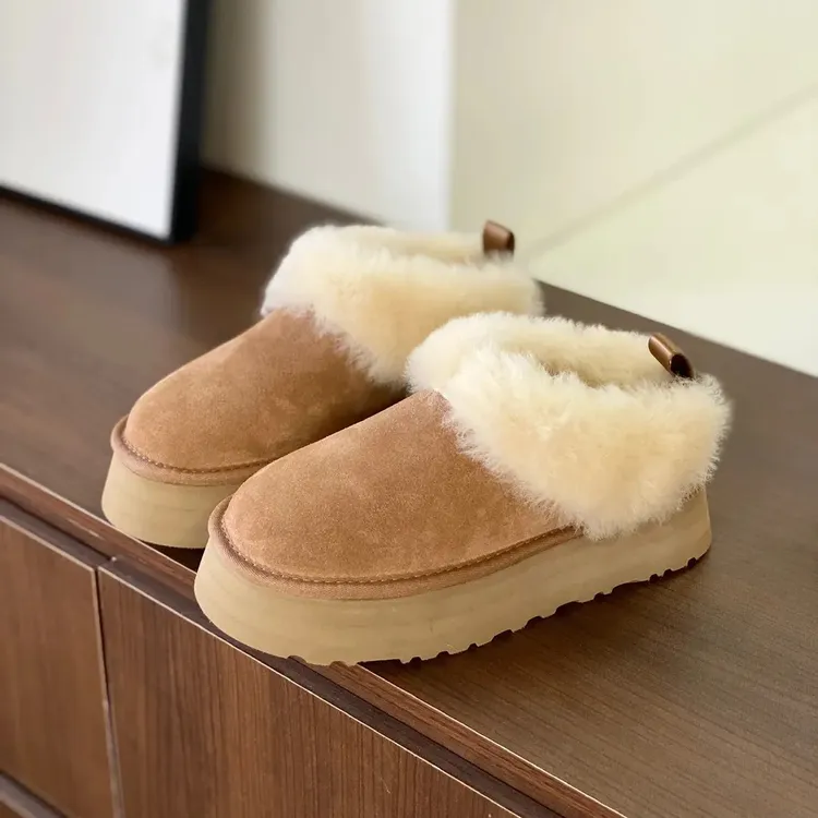 冬季增高雪地靴新款真皮羊毛皮毛一体内增高防滑保暖舒适DN1393