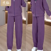恩狐中老年妈妈装秋季斯绒休闲长裤时尚宽松直筒裤