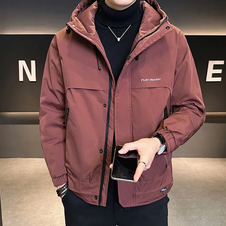 TUCANO/啄木鳥加厚夹克简约净版设计修身休闲棉服青年连帽外套