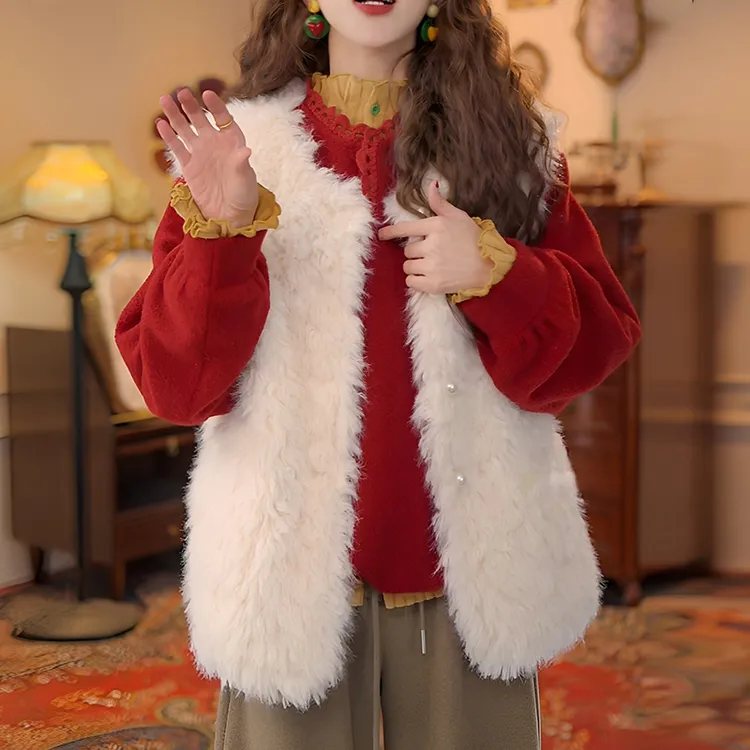 独特漂亮叠穿马甲2025新款今年流行爆款毛茸茸外穿洋气时髦马夹潮