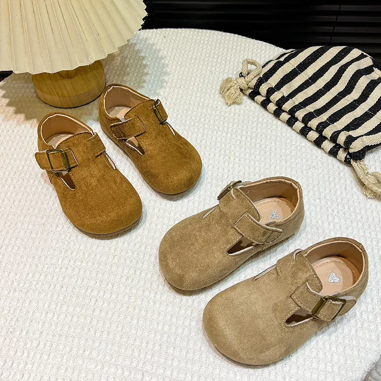 女童皮鞋勃肯鞋2025新款春季儿童豆豆鞋男童英伦风休闲复古单鞋子