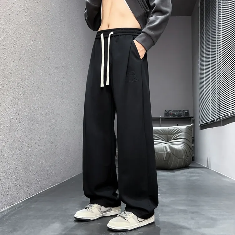 男新款秋冬季美式潮牌休闲大码宽松潮流百搭舒适性垂感直筒长裤子
