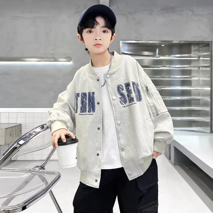 男童棒球服外套春秋款2025新款春装中大童春季炸街儿童痞帅运动潮