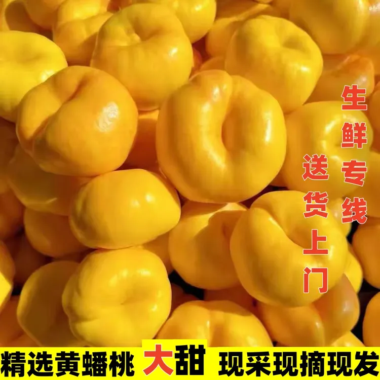 【大黄金油蟠桃】新鲜应季皮薄甜嫩多汁水果整箱极速发货包邮