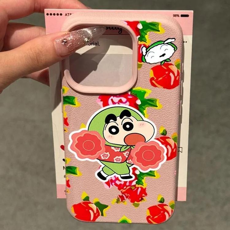 花袄蜡笔小新适用苹果/华为/荣耀oppo小米红米vivo全包防摔手机壳