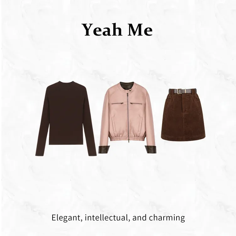 Yeah Me/也觅【西蒙语录】秋冬新款轻奢高级感短裙外套半身裙套装女