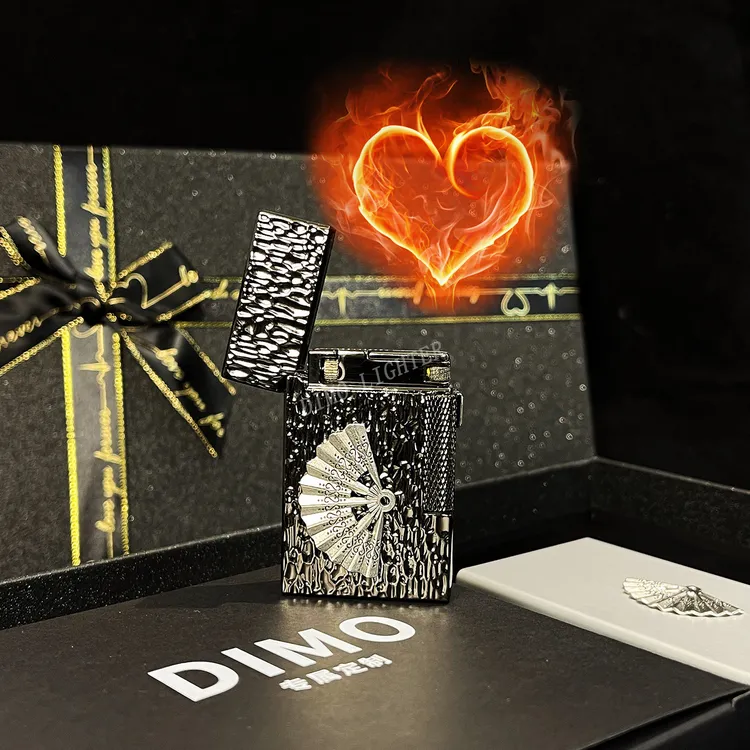 【DIMO】情人节生日礼物送男朋友高颜值打火机礼盒扇双火焰切换