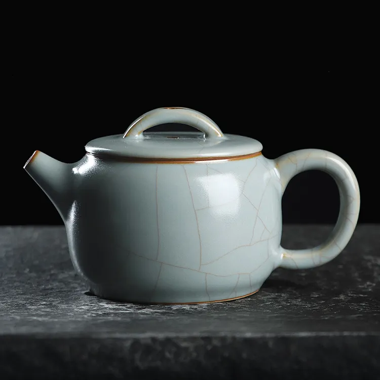 凝香阁茶养开片仿古釉天青汝窑汉瓦壶家用陶瓷功夫茶具冰裂泡茶壶