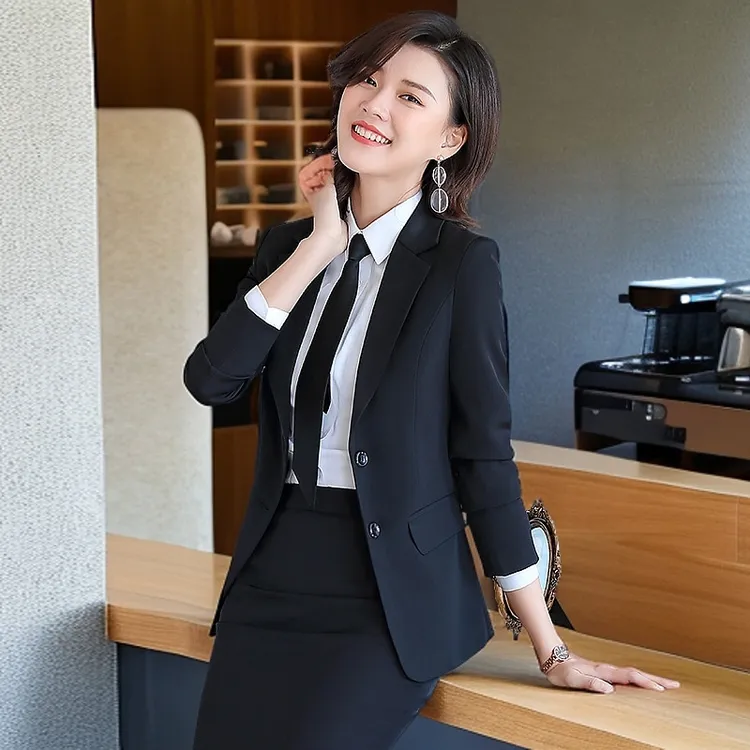 两粒扣西装套装女职业装商务面试正装春秋气质西服通勤职场工作服