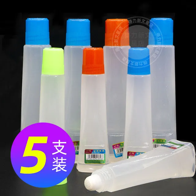 5支透明液体胶水办公财务学生用手工diy高粘性大容量胶水强力儿童