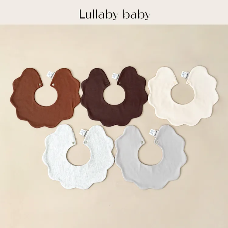 lullabybaby婴儿口水巾纯棉花瓣口水巾360度可旋转围兜防水口水巾