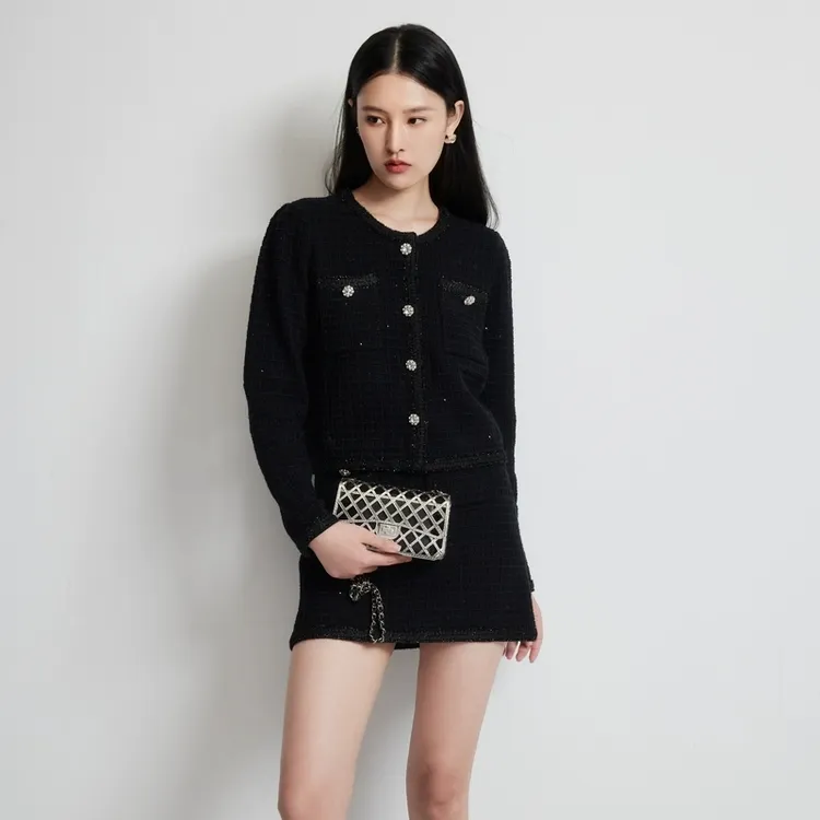 Migaino/曼娅奴女装新款气质小香风外穿新装针织开衫