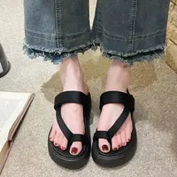 人字拖女夏外穿新款时尚百搭复古厚底夹趾韩版凉拖鞋 91850-1