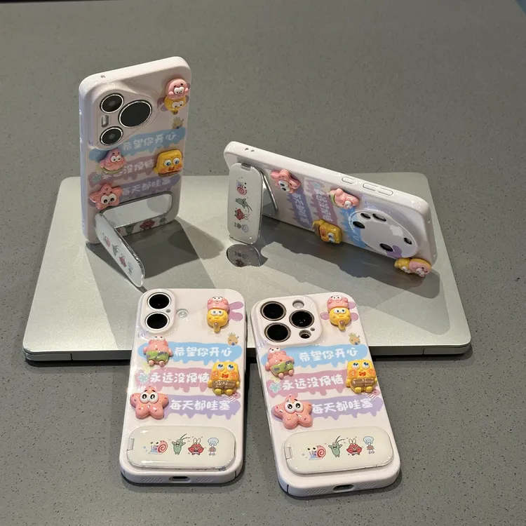 欧克里里海绵宝宝公仔支架适用苹果16手机壳华为vivo小米15oppo套