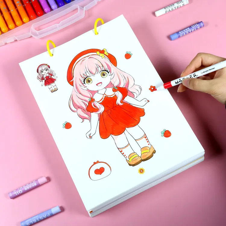梦幻公主儿童涂色本公主画画书3-6岁女孩马克笔填色涂鸦画册
