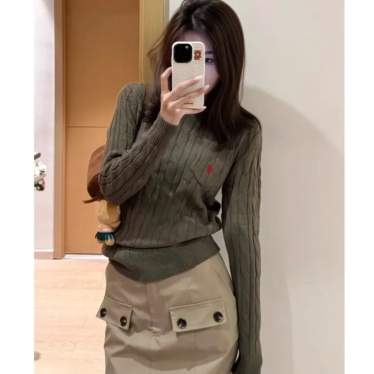 圆领套头毛衣慵懒高级感女秋冬季2025新款美式别致针织衫长袖上衣