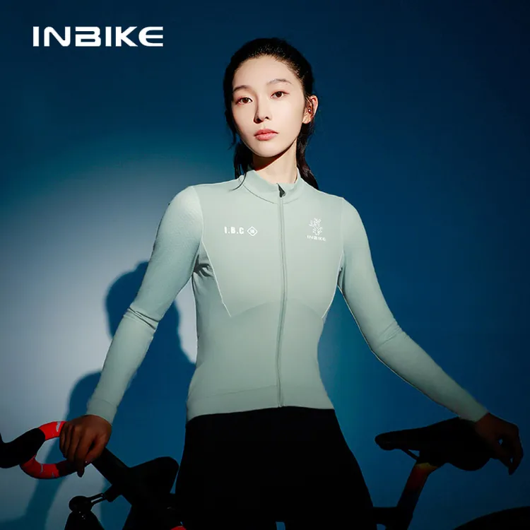 INBIKE抓绒骑行服女款保暖秋冬新款长袖上衣公路车自行车骑行外套