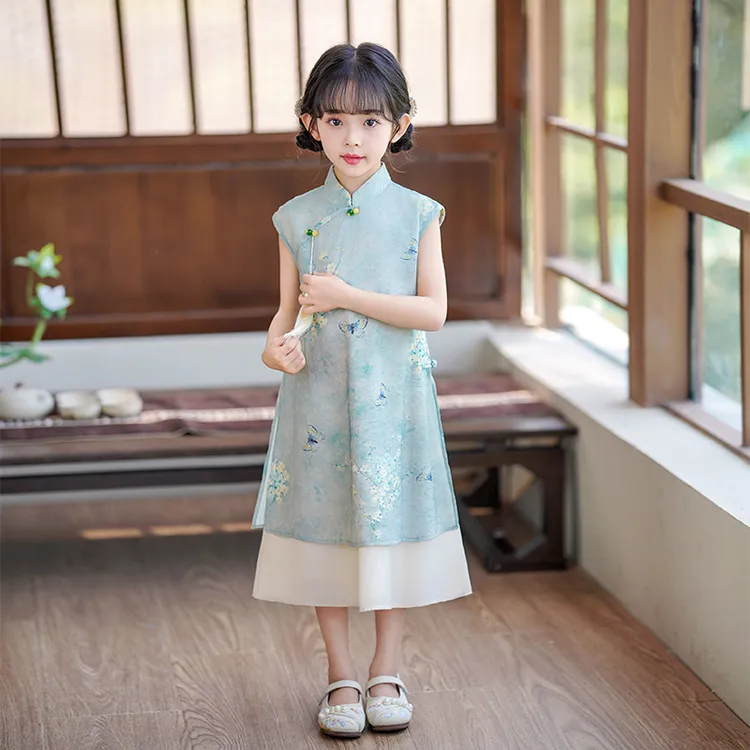女童旗袍连衣裙夏装2025新款儿童夏季国风新中式女孩夏款古风裙子