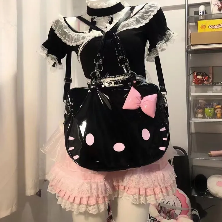 韩版ins甜美可爱小猫独特小众手提包2025卡通大容量单肩包