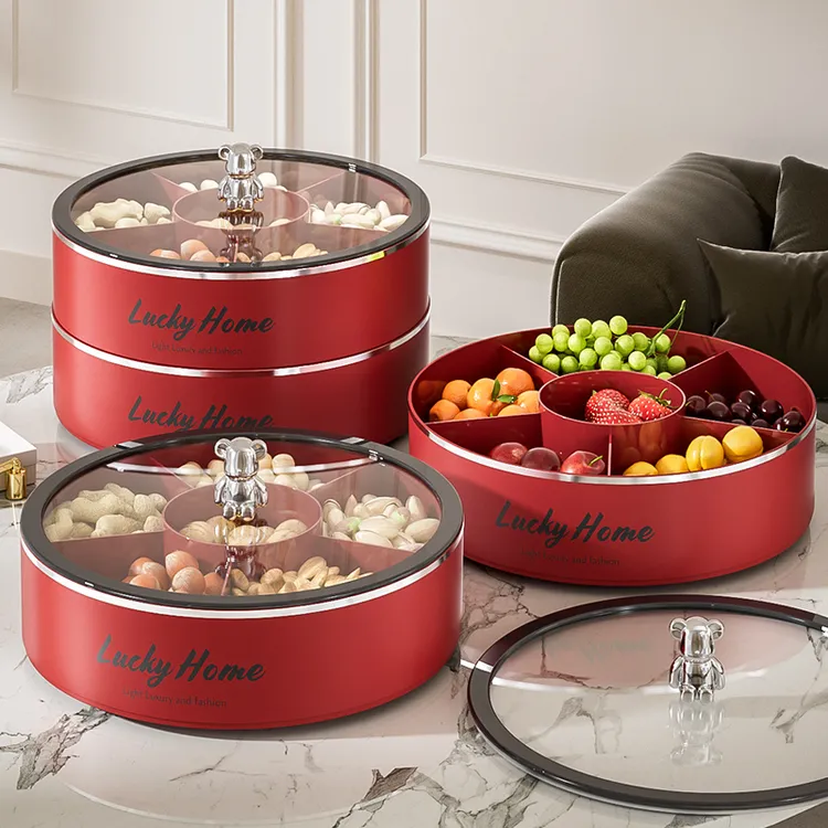 干果盘家用客厅茶几零食摆放盘瓜子糖果盘过年轻奢高档干果收纳盒