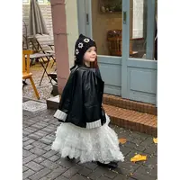 253-蜜桃汁童装2025年秋季新款韩版亲子包包皮衣-5803黑色