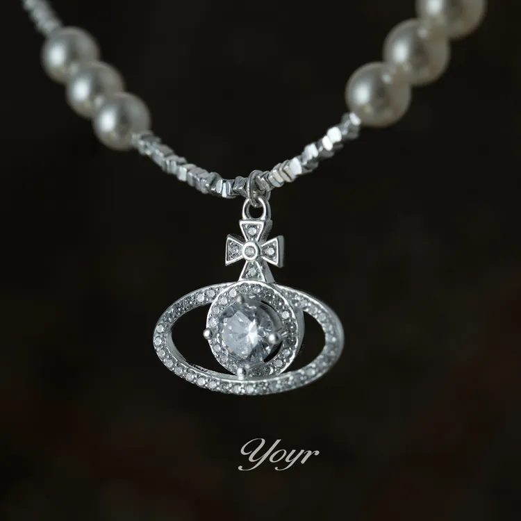 YOYR 坠链均925银锆石 轻奢星球项链手工气质时尚百搭小众灵动