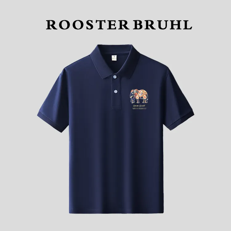 法莱尔公鸡短袖Polo衫男士夏季2025新款宽松翻领半袖T恤透气上衣t