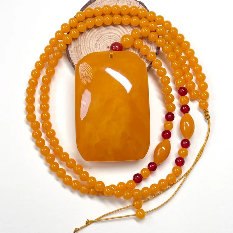 W130精工打磨 时尚百搭大无事牌项链毛衣链 珠链6mm