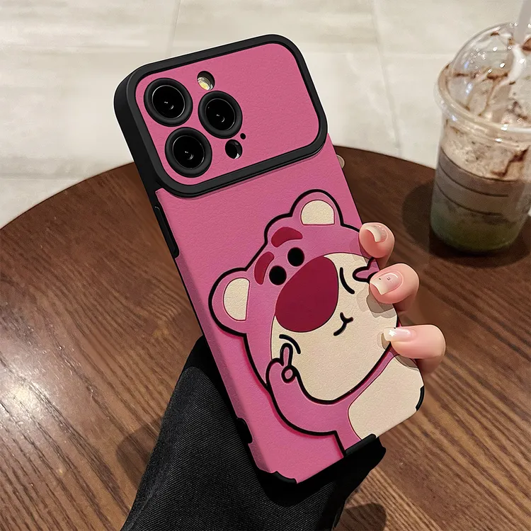 草莓熊适用苹果17pro手机壳iphone17max新款16小羊皮15硅胶14防摔