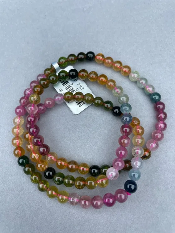 马卡龙糖果多圈碧玺手链