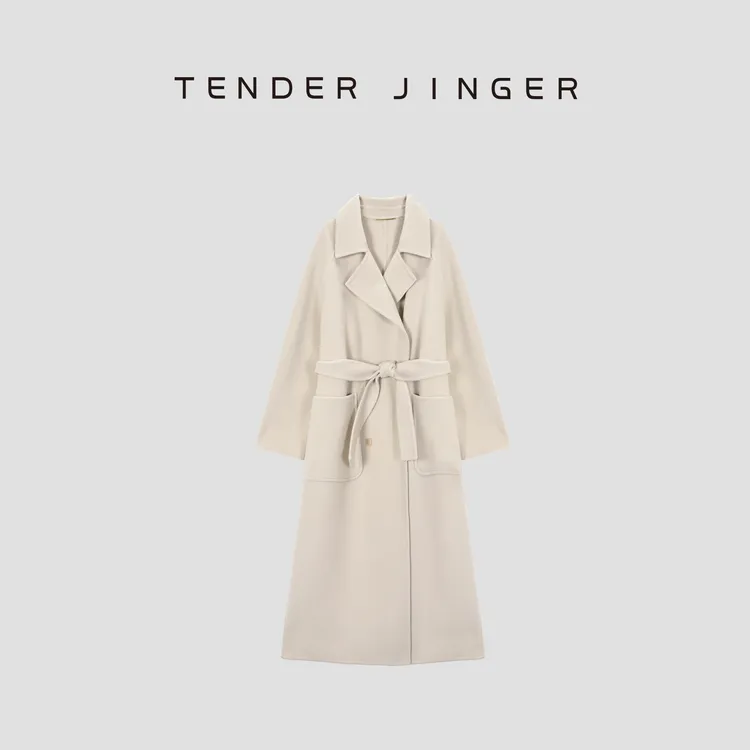 Tender Jinger｜线下专供 保暖柔软系带收腰翻领大衣T54ERF50255