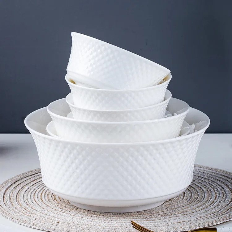 景德镇骨瓷餐具吃饭碗纯白色饭碗面碗菜碗汤碗泡面碗家用瓷器碗