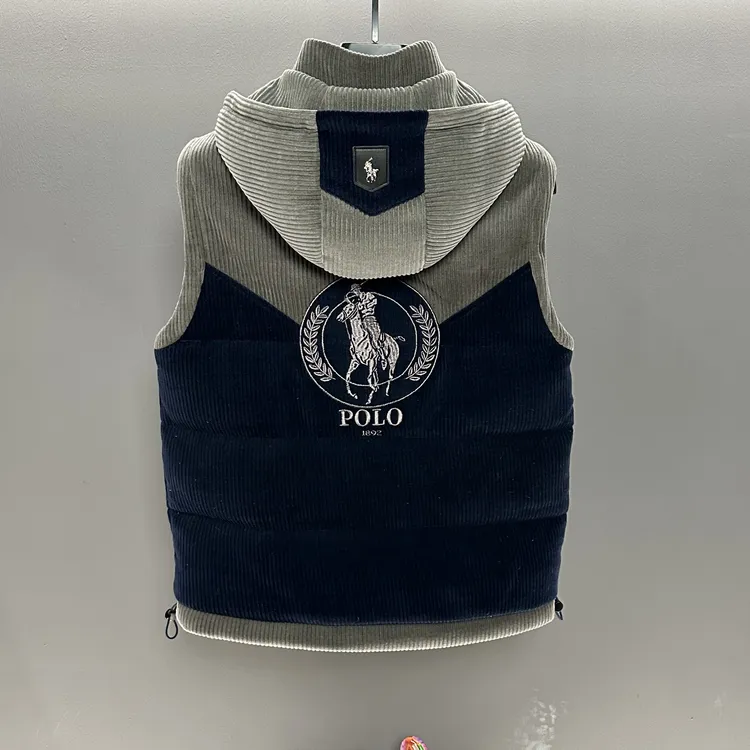 【OW专属-L1417】男士高奢百搭舒适防风刺绣羽绒马甲