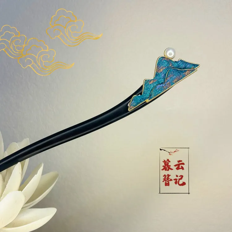 【千里江山】非遗宋锦原创设计发簪发饰手工头饰国风古风