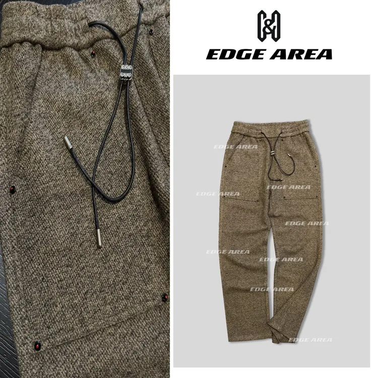 【EDGE AREA】品牌正品面料老钱风高奢杰*亚羊毛醋酸男抽绳55-529