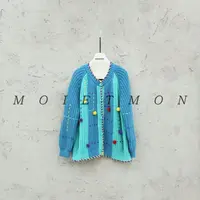 Moi et mon冬季新款小众设计师款毛衣休闲百搭舒适撞色毛衣